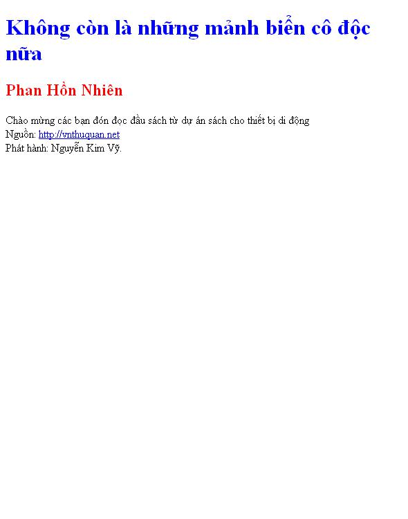 Không còn là những mảnh biển cô độc nữa