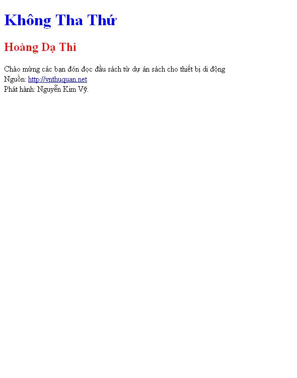 Không Tha Thứ