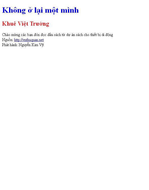 Không ở lại một mình