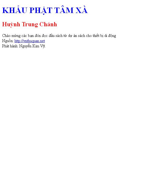 KHẨU PHẬT TÂM XÀ