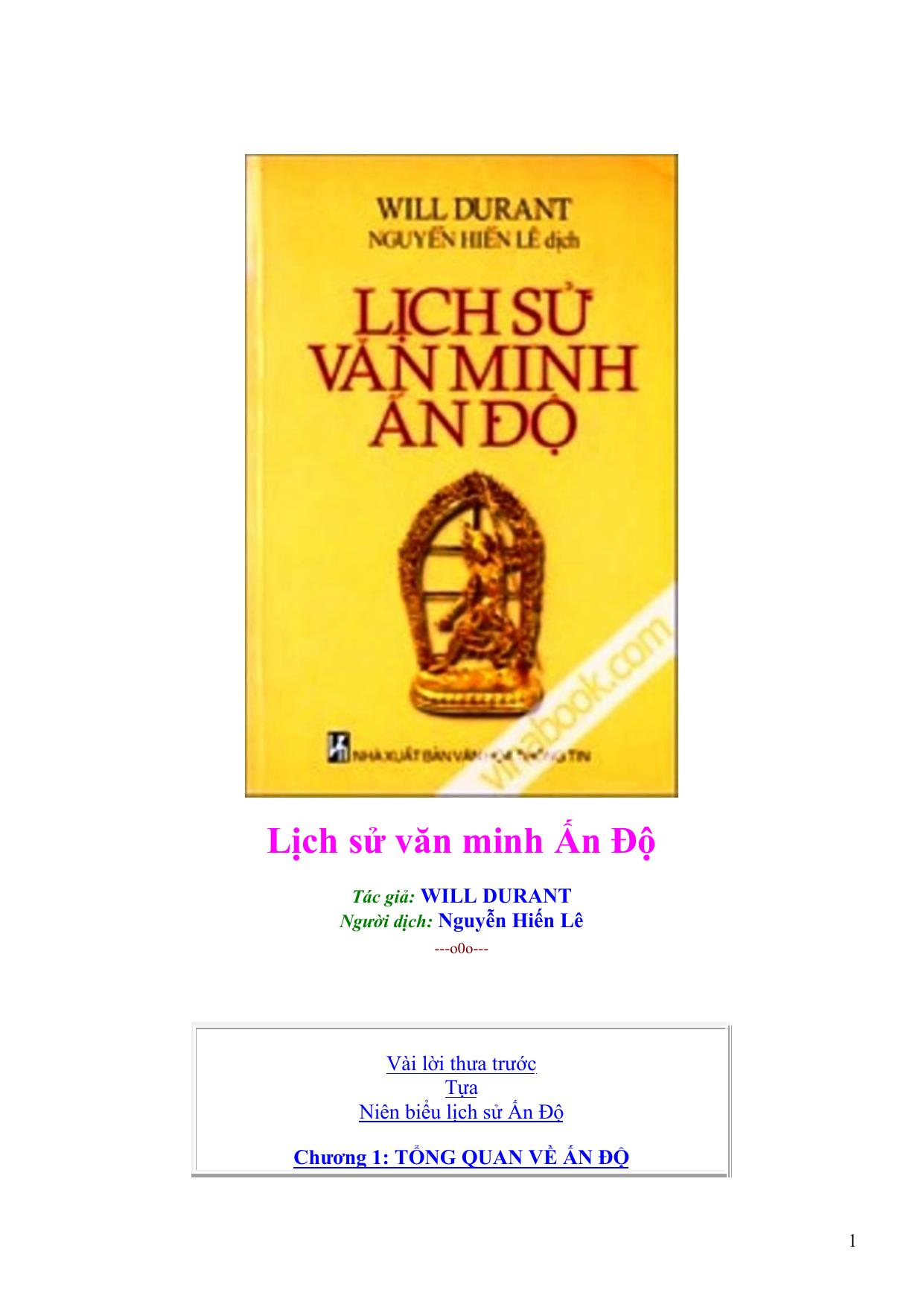 Lich su va van minh An Do