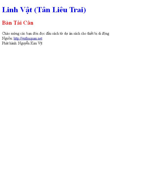 Linh Vật (Tân Liêu Trai)