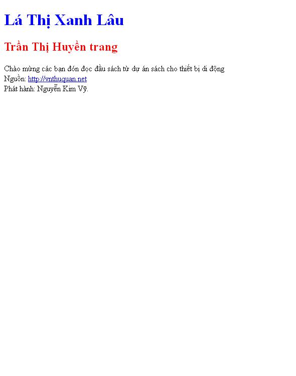 Lá Thị Xanh Lâu