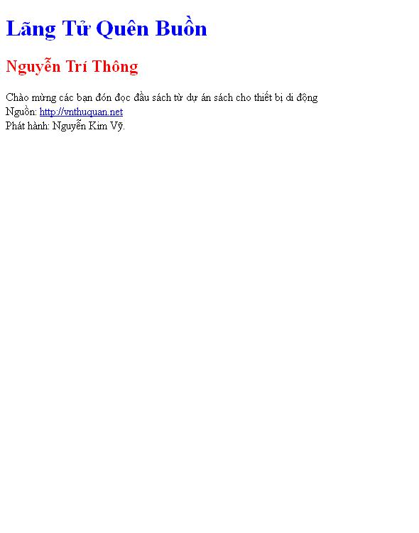 Lãng Tử Quên Buồn