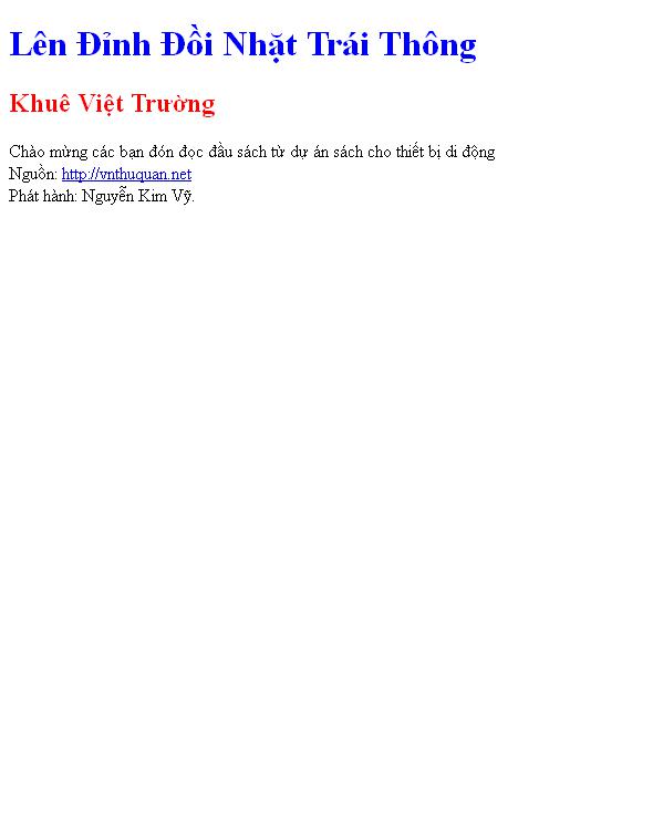 Lên Đỉnh Đồi Nhặt Trái Thông