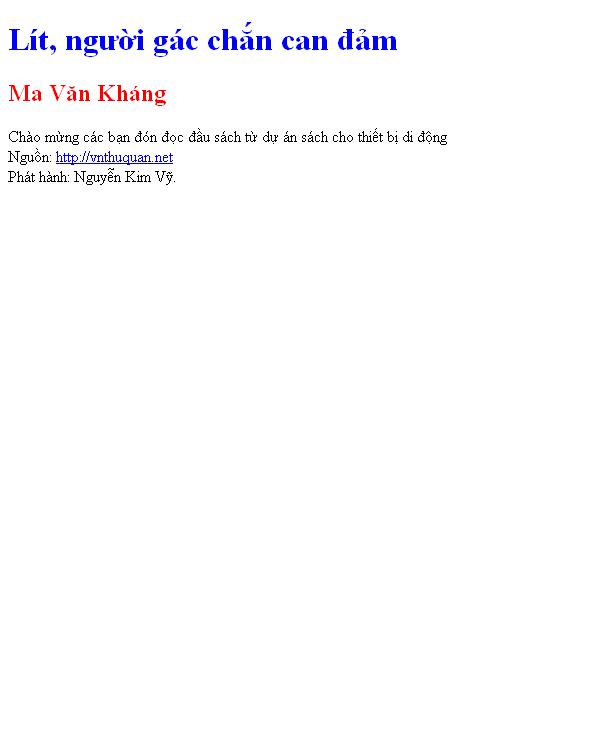 Lít, người gác chắn can đảm