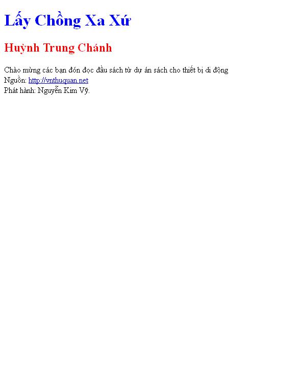 Lấy Chồng Xa Xứ