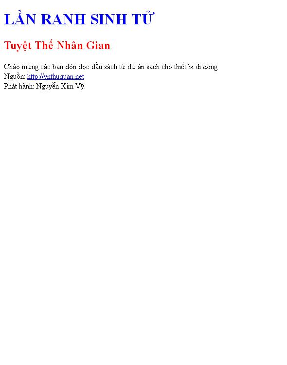 LẰN RANH SINH TỬ