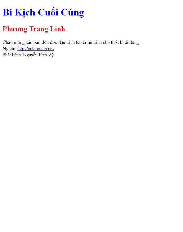 Bi Kịch Cuối Cùng