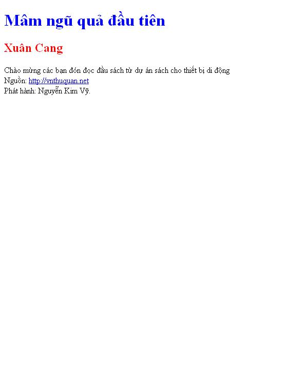 Mâm ngũ quả đầu tiên