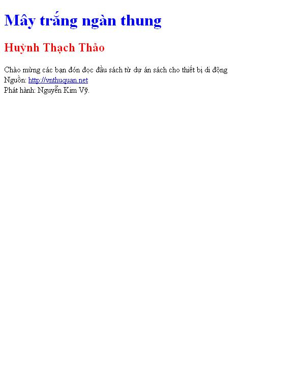 Mây trắng ngàn thung
