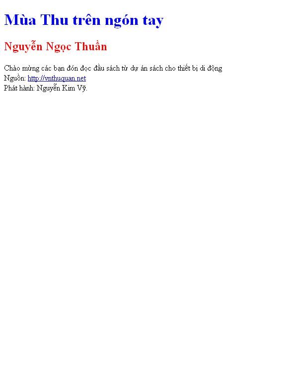Mùa Thu trên ngón tay