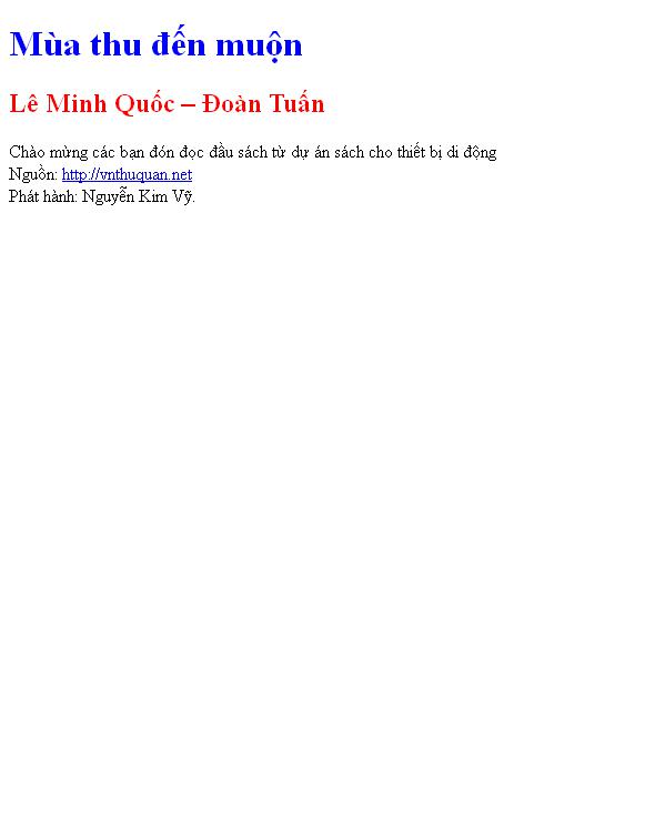 Mùa thu đến muộn