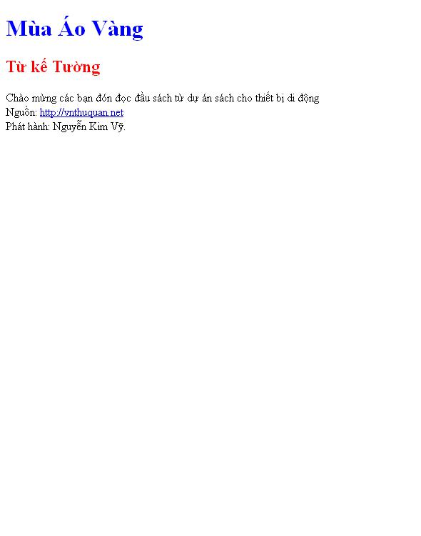 Mùa Áo Vàng