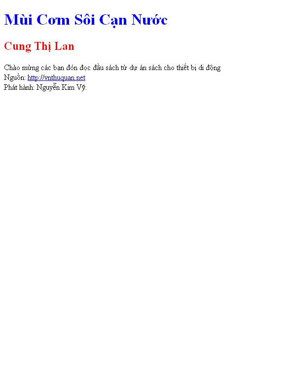 Mùi Cơm Sôi Cạn Nước