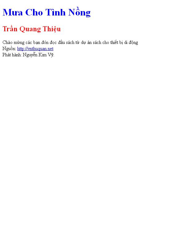 Mưa Cho Tình Nồng