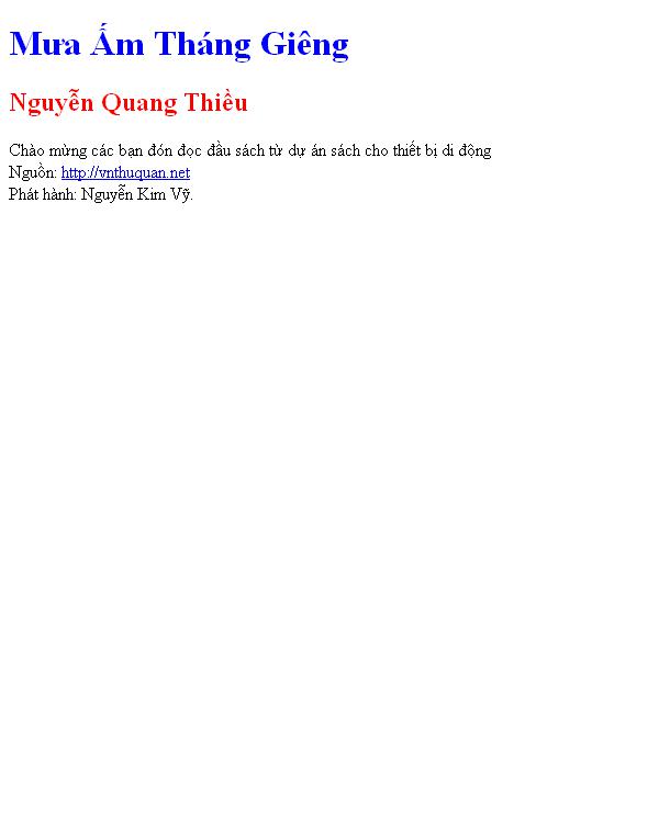 Mưa Ấm Tháng Giêng