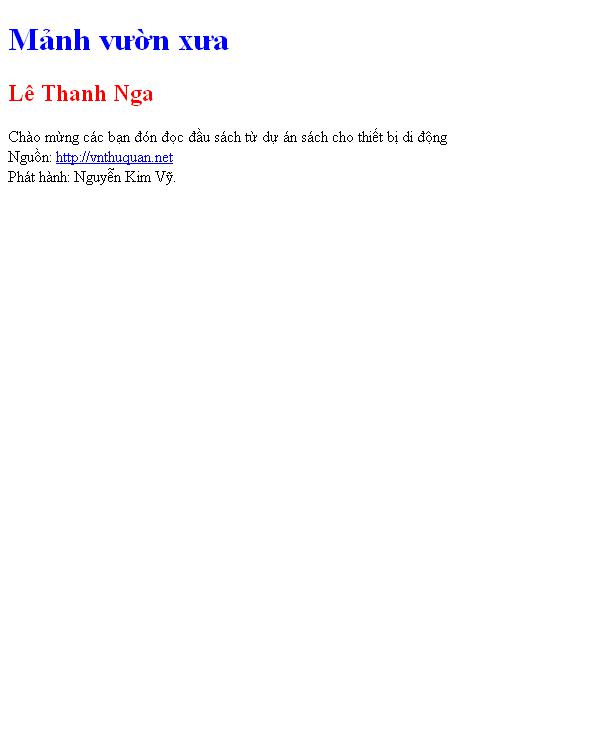 Mảnh vườn xưa