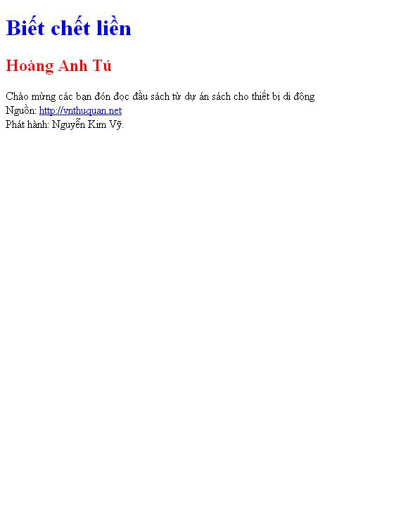 Biết chết liền