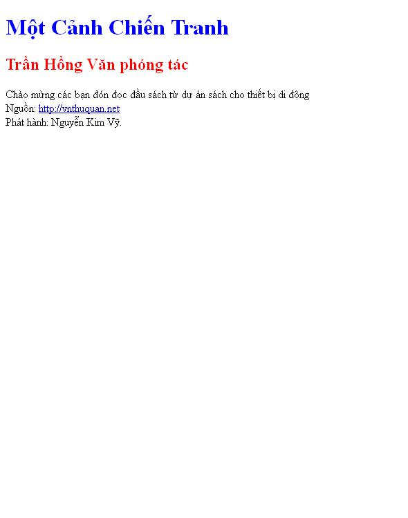 Một Cảnh Chiến Tranh