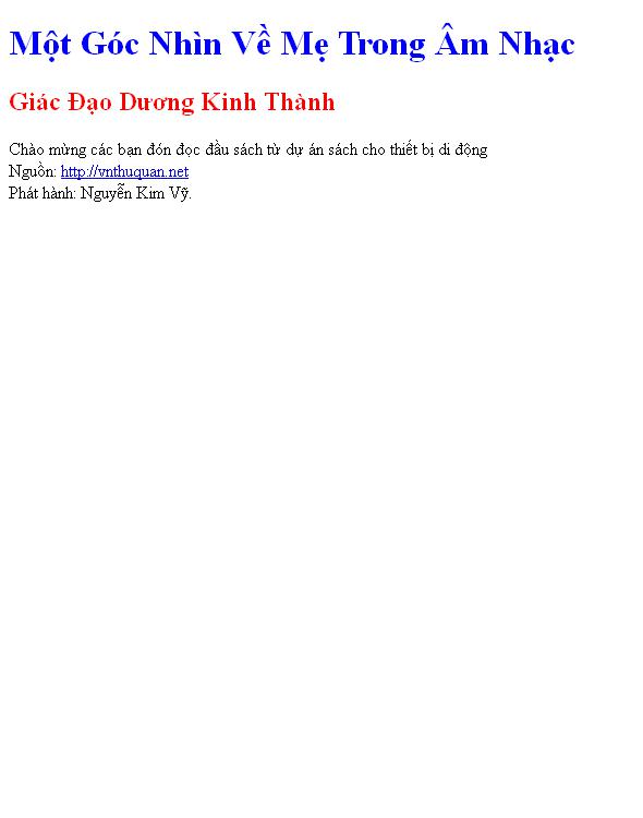 Một Góc Nhìn Về Mẹ Trong Âm Nhạc