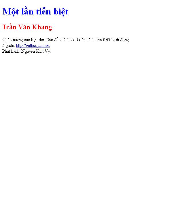 Một lần tiễn biệt