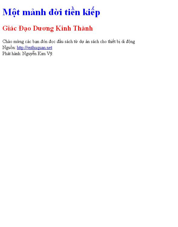 Một mảnh đời tiền kiếp