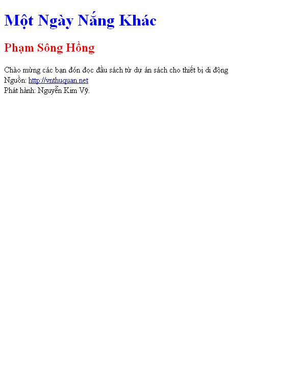 Một Ngày Nắng Khác
