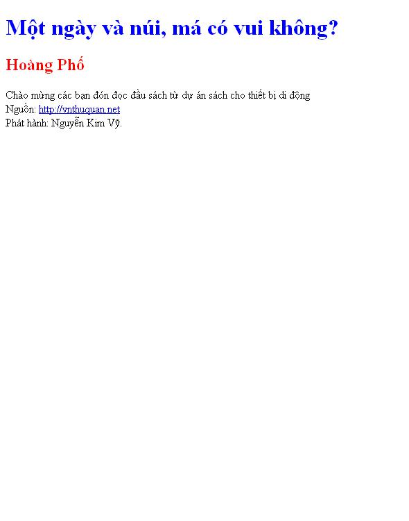 Một ngày và núi, má có vui không?
