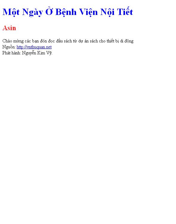 Một Ngày Ở Bệnh Viện Nội Tiết