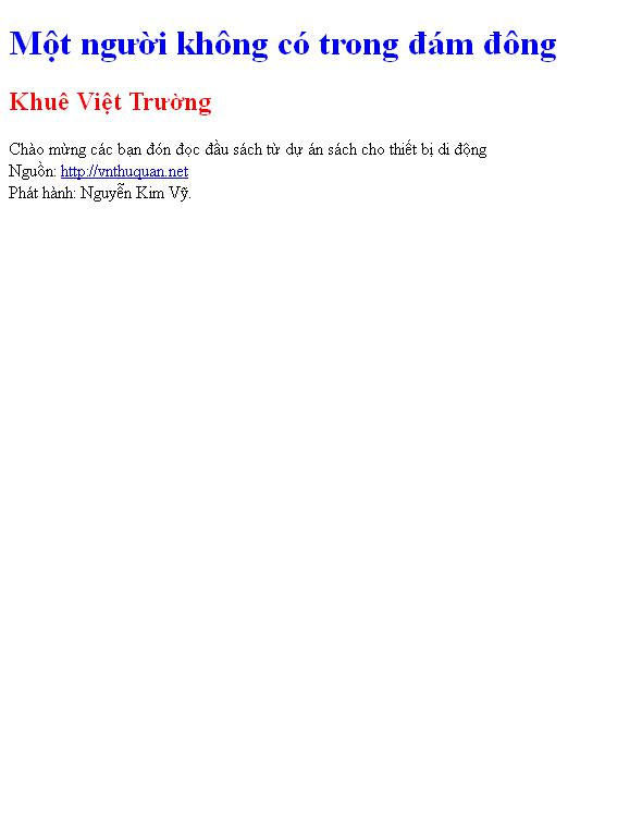 Một người không có trong đám đông