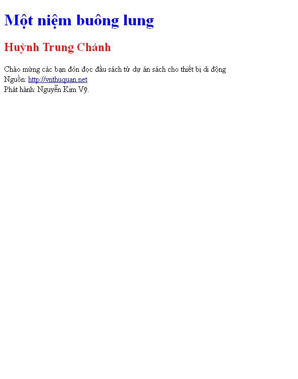 Một niệm buông lung