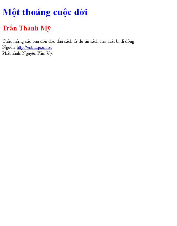 Một thoáng cuộc đời