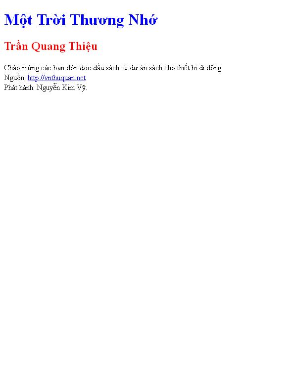 Một Trời Thương Nhớ