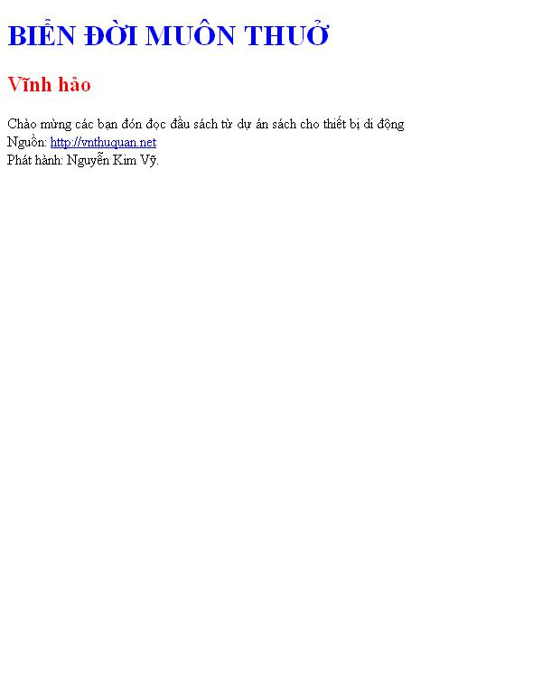 BIỂN ĐỜI MUÔN THUỞ
