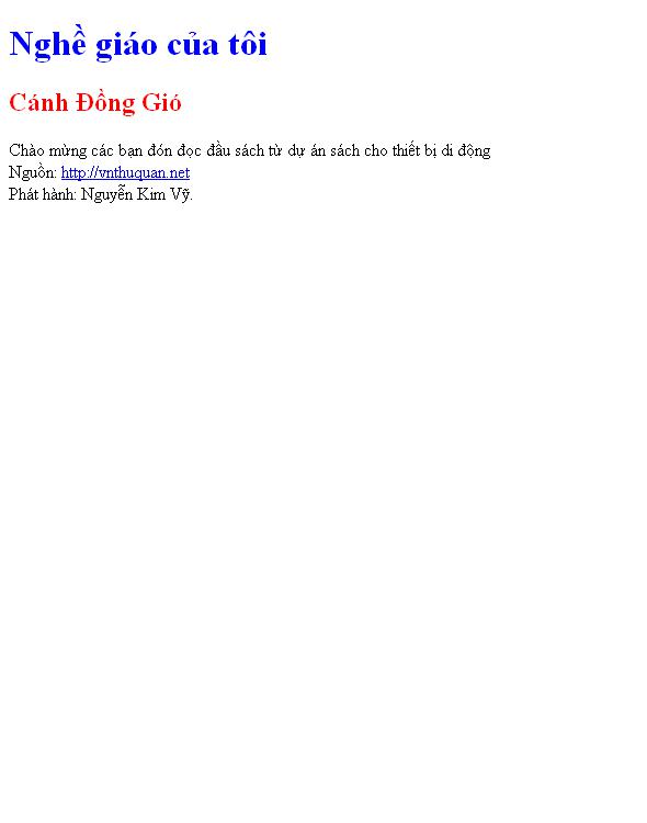Nghề giáo của tôi