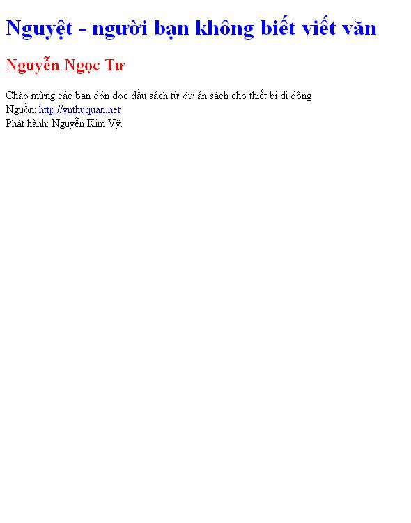 Nguyệt - người bạn không biết viết văn