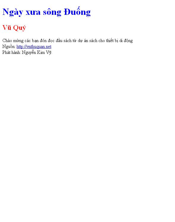 Ngày xưa sông Đuống