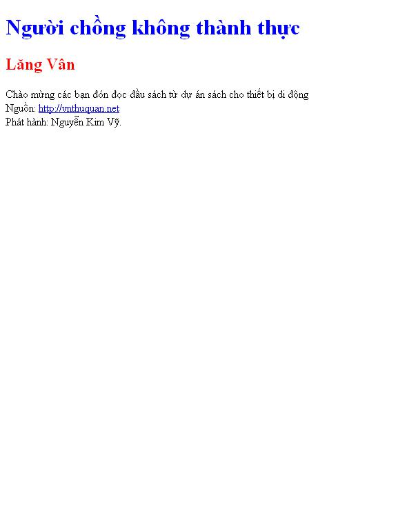 Người chồng không thành thực