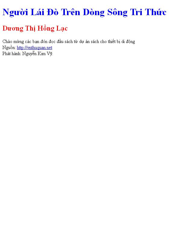 Người Lái Đò Trên Dòng Sông Tri Thức