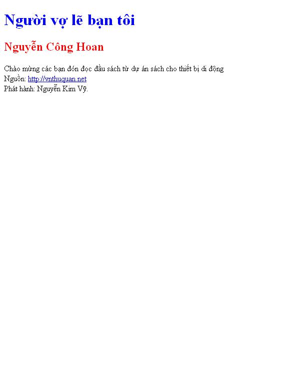 Người vợ lẽ bạn tôi