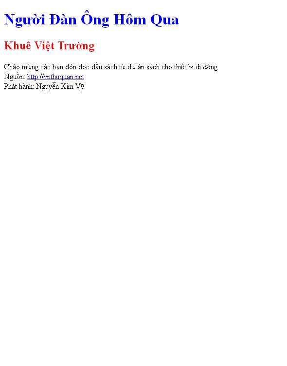 Người Đàn Ông Hôm Qua