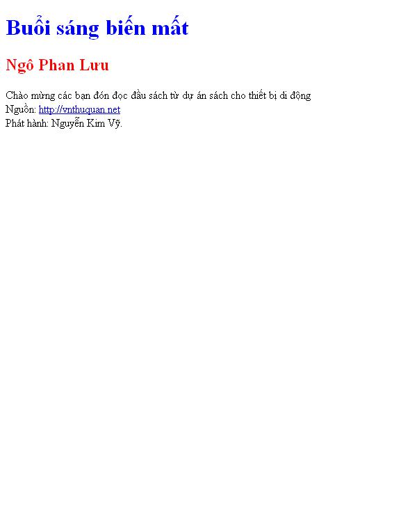 Buổi sáng biến mất