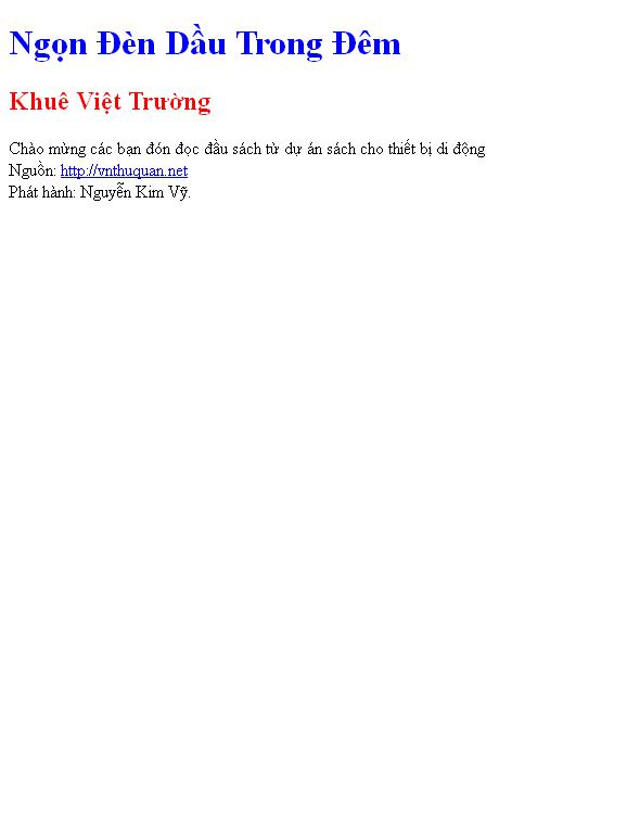 Ngọn Đèn Dầu Trong Đêm