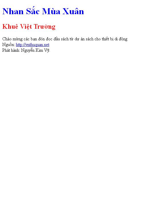 Nhan Sắc Mùa Xuân