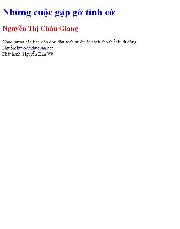 Những cuộc gặp gỡ tình cờ