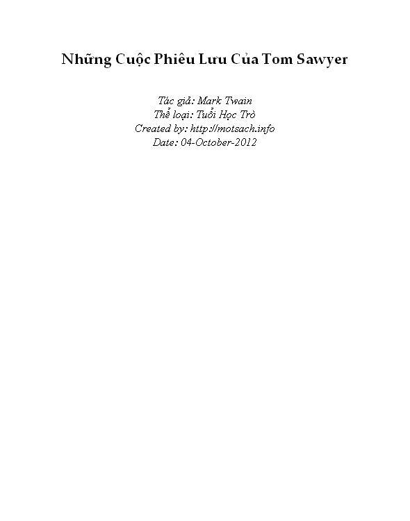 Những Cuộc Phiêu Lưu Của Tom Sawyer