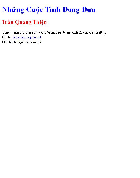 Những Cuộc Tình Đong Đưa