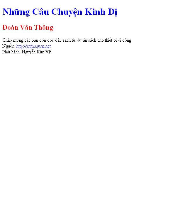 Những Câu Chuyện Kinh Dị