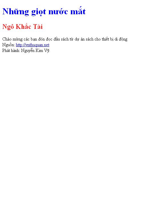 Những giọt nước mắt